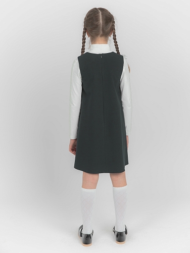Сарафан трапеция,планка по грудке,складки на юбке  для девочек СР-099 оптом. Фото 2
